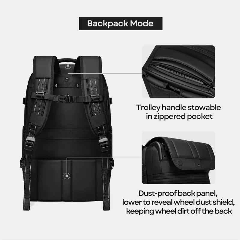 Durable compression backpack suitcase for business and adventure trips