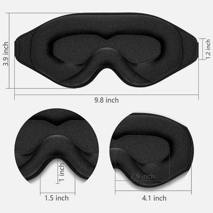 Travel sleep mask with breathable fabric and ergonomic design