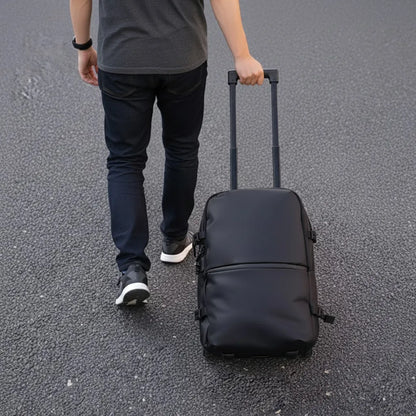Carry-on waterproof backpack that fits airline cabin size requirements