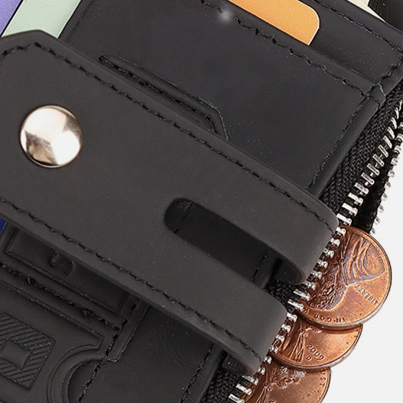 Unisex anti-theft travel wallet with slim profile and secure zipper