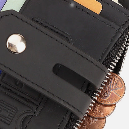 Unisex anti-theft travel wallet with slim profile and secure zipper