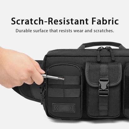 Anti-scratch waterproof hiking waist bag with adjustable strap for camping and trekking