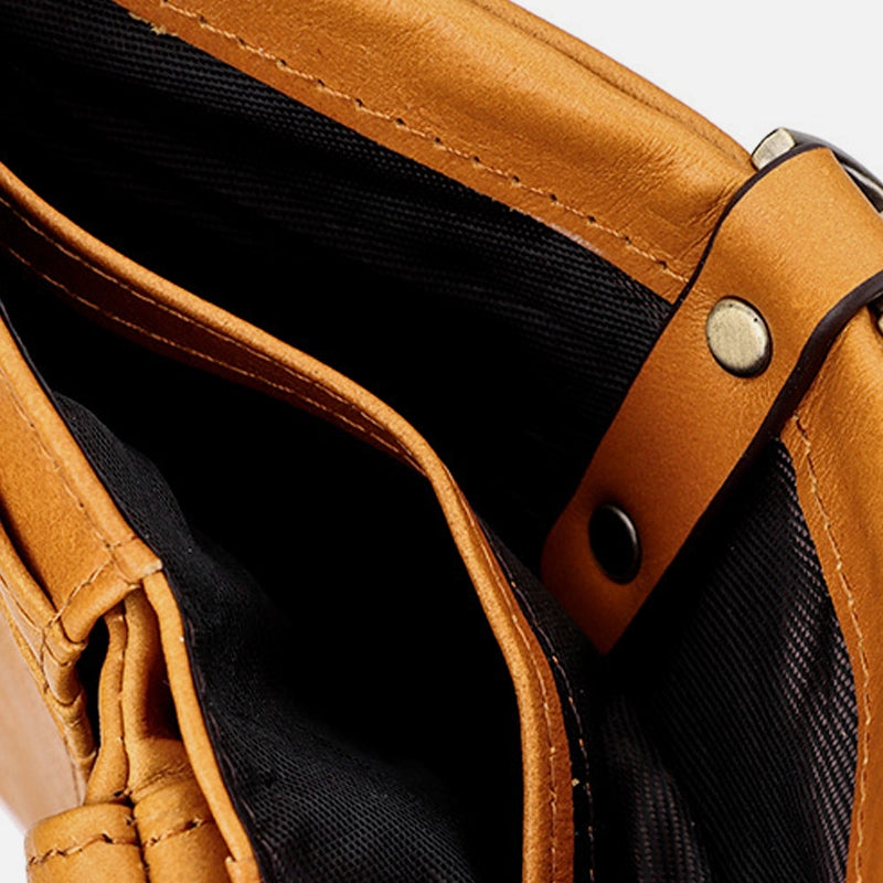 Leather anti-theft wallet with RFID shield and hidden pocket