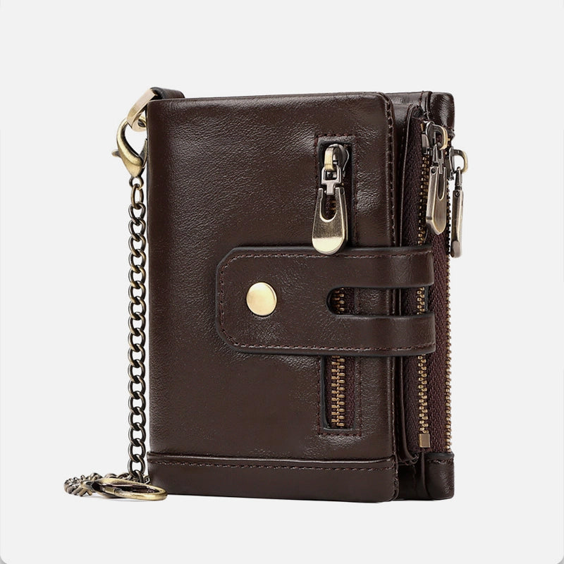 Slim anti-theft wallet for women with RFID and zippered design