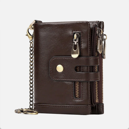 Slim anti-theft wallet for women with RFID and zippered design