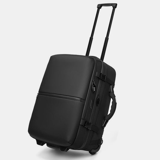 Vacuum compression waterproof travel backpack with expandable storage