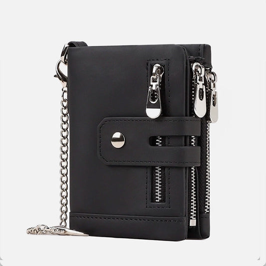 Slim anti-theft wallet with RFID blocking for travel safety