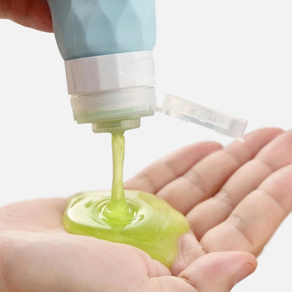 Refillable silicone travel bottles for airplane carry-on liquids