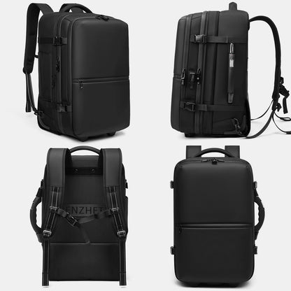 Smart compression travel backpack with hidden anti-theft zipper pocket