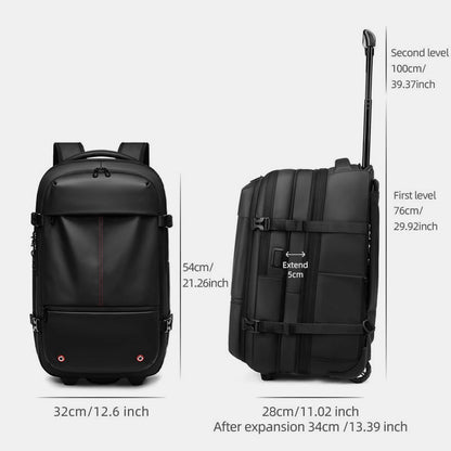 Expandable vacuum compression backpack that triples storage space