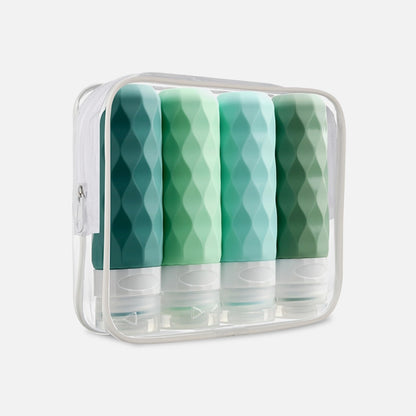 Reusable travel-size containers for shampoo, conditioner, and soap