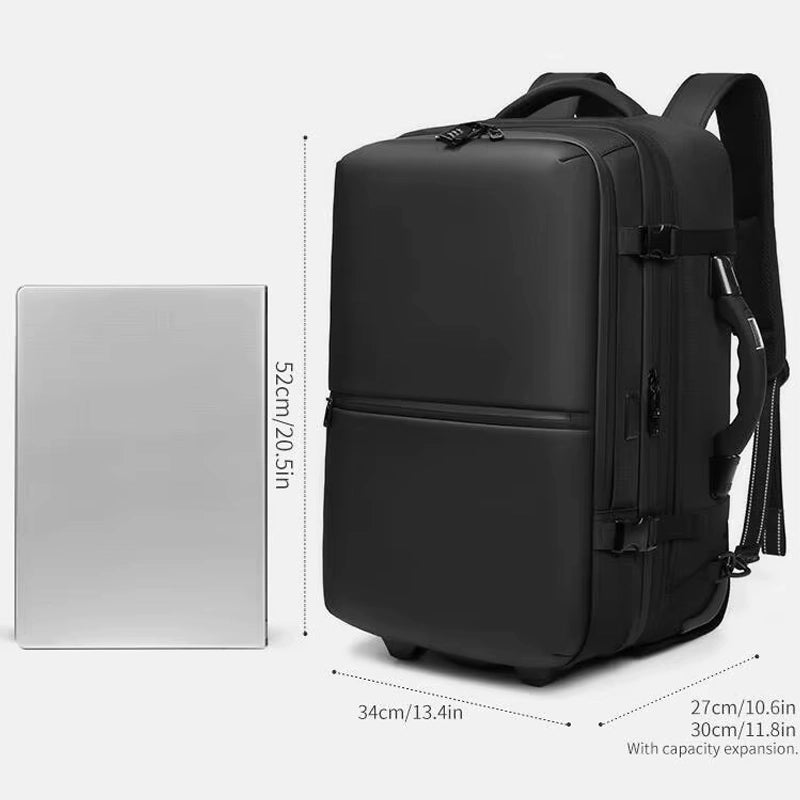 Durable waterproof travel backpack with USB charging and TSA lock