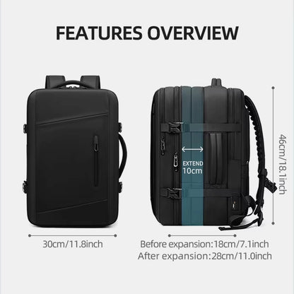 Motorcycle waterproof backpack with compression straps and reflective details