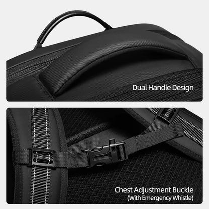 Convertible backpack suitcase with smooth zipper and luggage strap