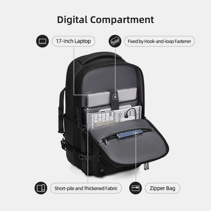 Business travel compression backpack with separate laptop pocket